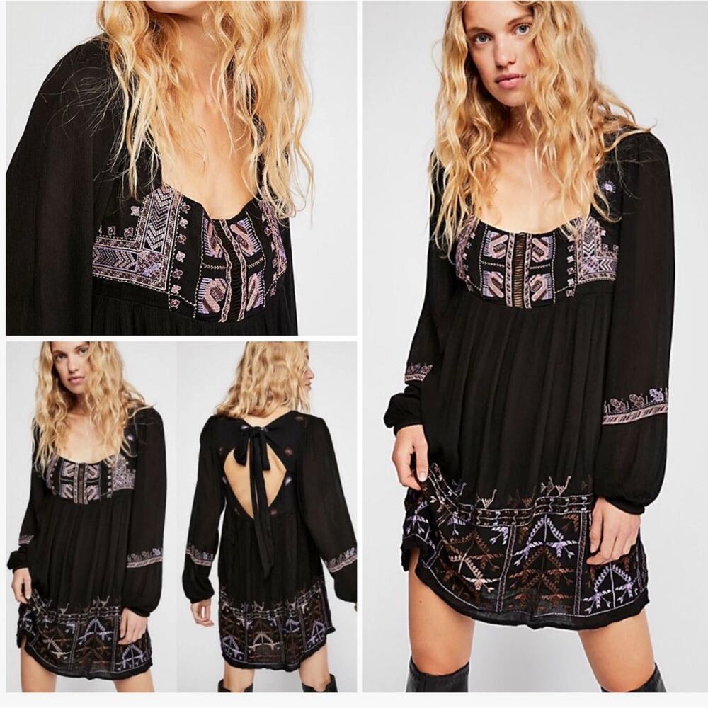 Free People Rhiannon Embroidered Mini Dress / Sz xs